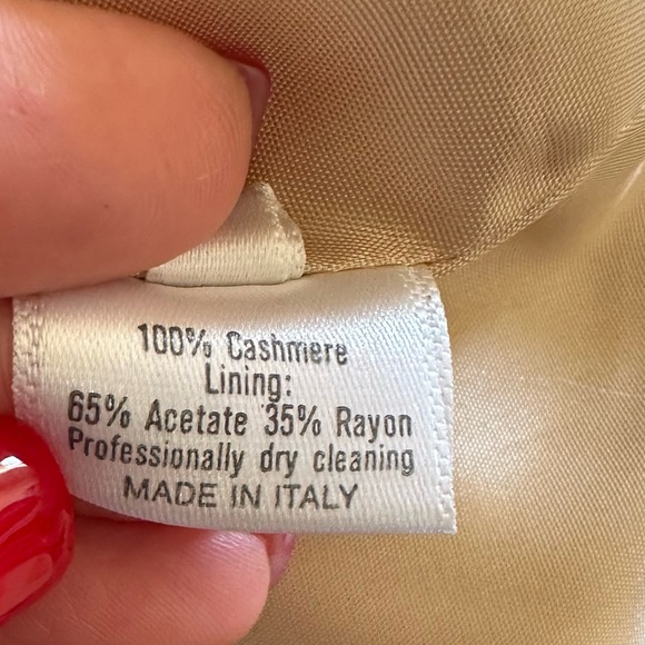 SAKS FIFTH AVENUE 100% Cashmere Beige Tan Houndstooth Blazer SZ IT 44 US 10 - Picture 4 of 14